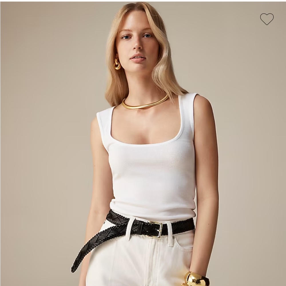 NWT J Crew White Fitted Sleeveless Tank Top